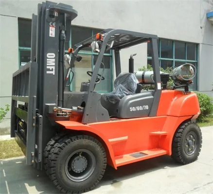 Front Overhang 590mm 6ton Gasoline Forklift with Wide-View Mast and Us GM Psi Engine