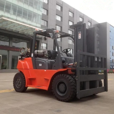 Front Overhang 590mm 6ton Gasoline Forklift with Wide-View Mast and Us GM Psi Engine