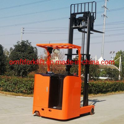 Stand-on Seated Full Electric Battery Operated Reach Stacker Truck with 48V Battery