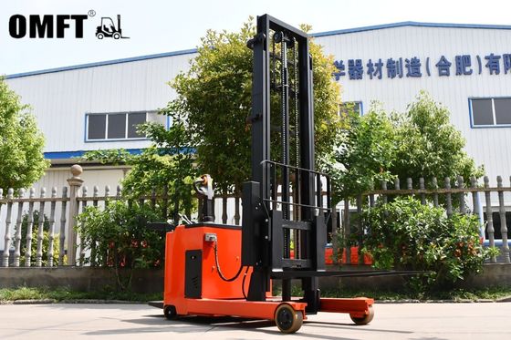 Maximum Running Speed 6km/H Little Size Reach Stacker Forklift with Free Battery Charger