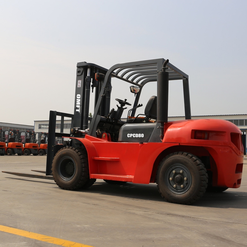8ton Mitsubishi Isuzu Engine Forklift Truck with Triplex Full Free Mast and Clamp CPCD80