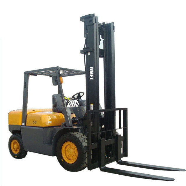 5ton Chinese Diesel Forklift with Side Shift Fork Positioner Pneumatic or Solid Tires