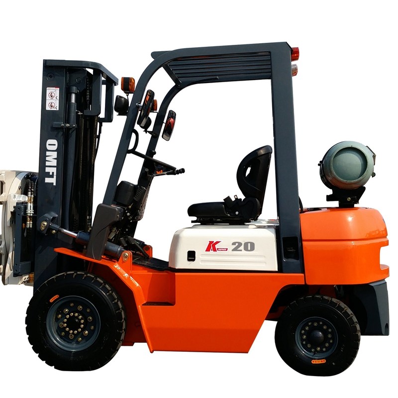 K Model Ce ISO 2t Counterbalanced Cushion Tire Gasoline and LPG Dual Fuel Forklift Truck