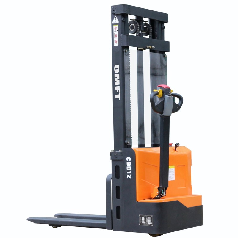 2150mm Min Intersecting Aisle Width CDD12 Electric Powered Pallet Stacker Walkie Type